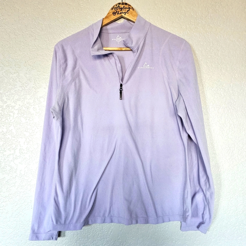 PARADOX 1/4 ZIP LONG SLEEVE PURPLE FLEECE PULLOVER AND PANTS BOTTOM WOMENS LARGE